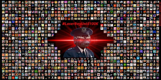 So far this year, we have seen an increase in the number of images of people with laser eyes along with the hashtag #LaserRayUntil100k, on social networks (mainly on Twitter). They have characters directly related to Bitcoin and also famous people, businessmen, politicians, athletes, among others.